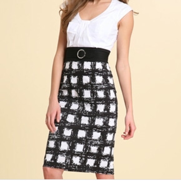 karen millen checked skirt skater dress